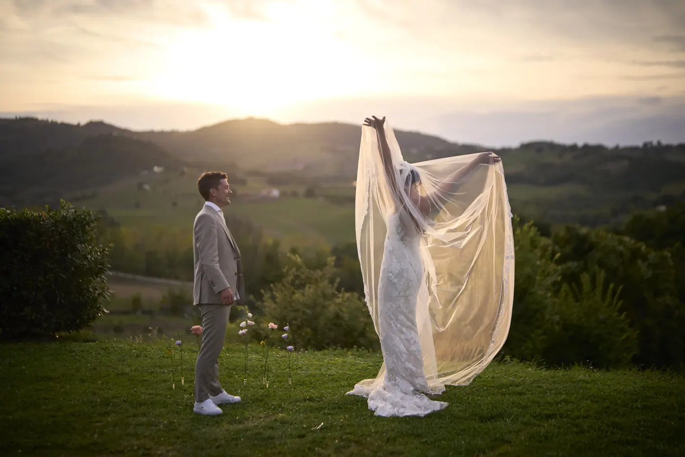 Ceremonie tijdens een Italiaanse bruiloft